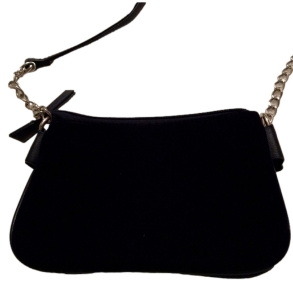 Nicole Miller Suzie bag Quilted studded & chained Navy Velvet Mini crossbody - Picture 7 of 17